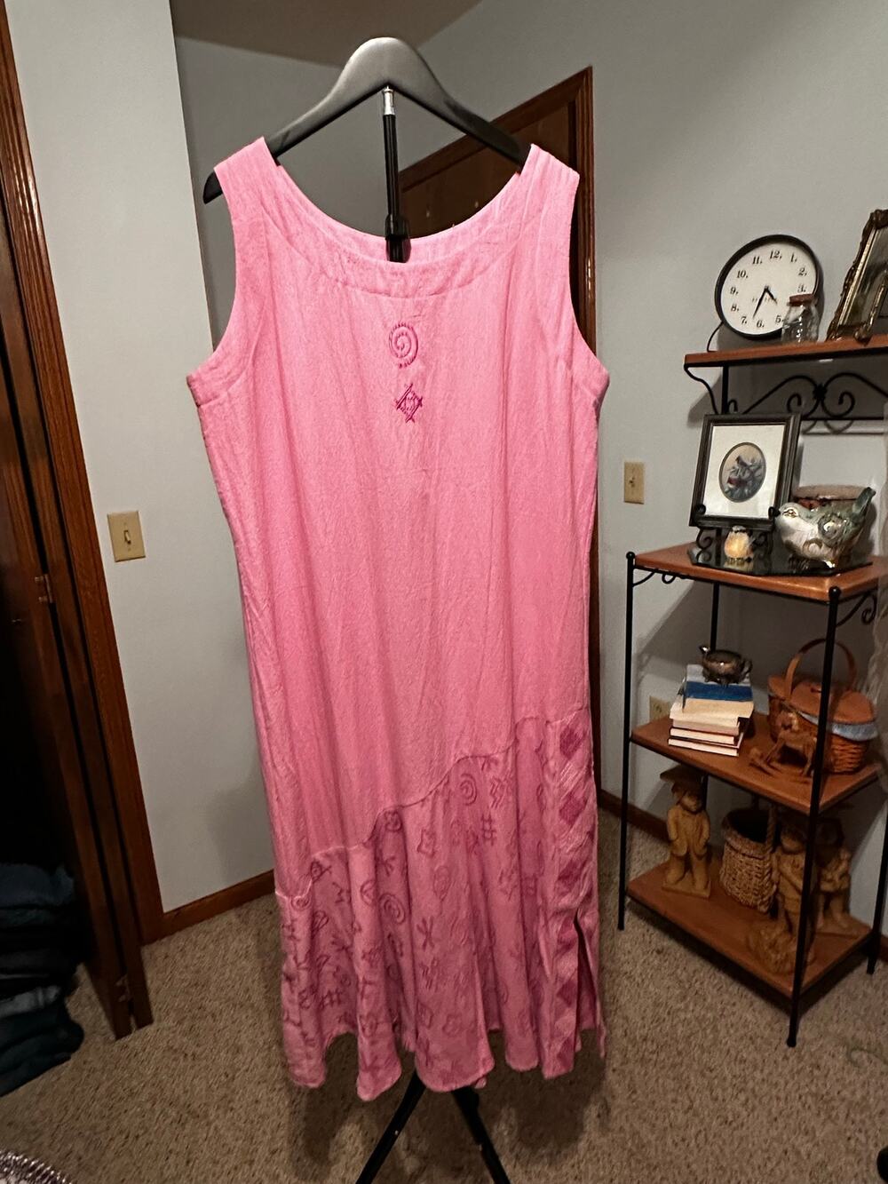 Vintage Sea Suns Hawaiian Tropic Purple Cotton Embroidered Eyelet Midi Dress